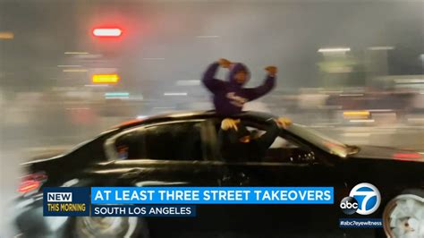 Truck crashes into crowd during street takeover in Los Angeles